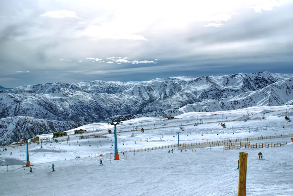 View over ski area in Valle Nevado