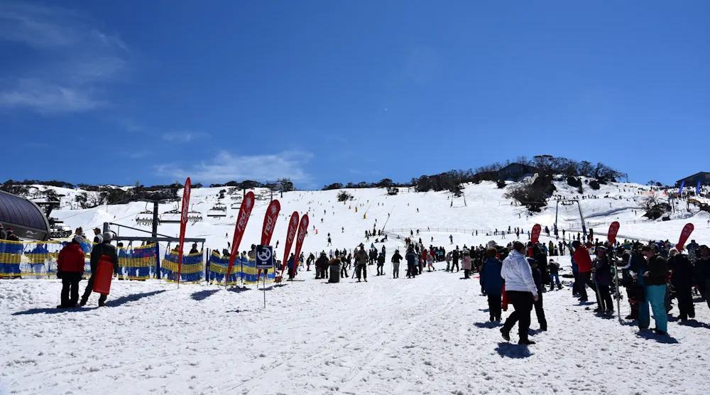 Skiers hanging around in Perisher