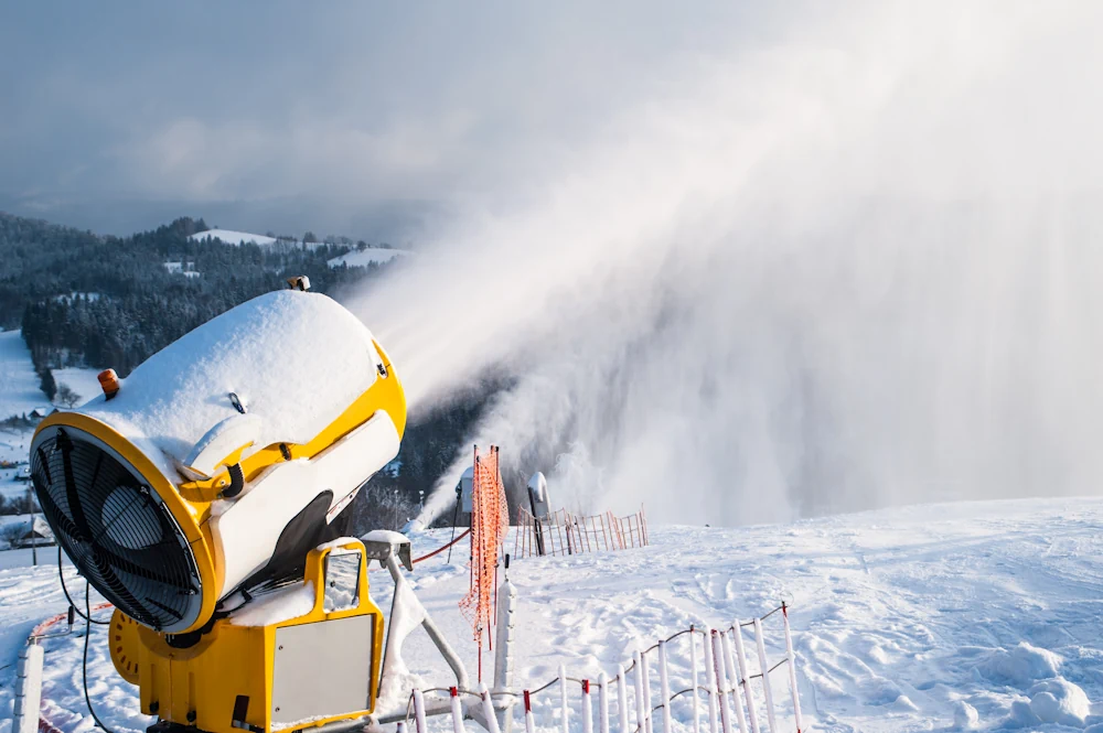 Snow cannon in action