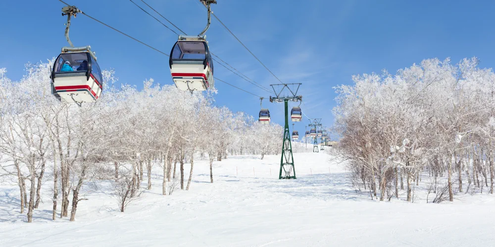 Lift in Niseko among trees